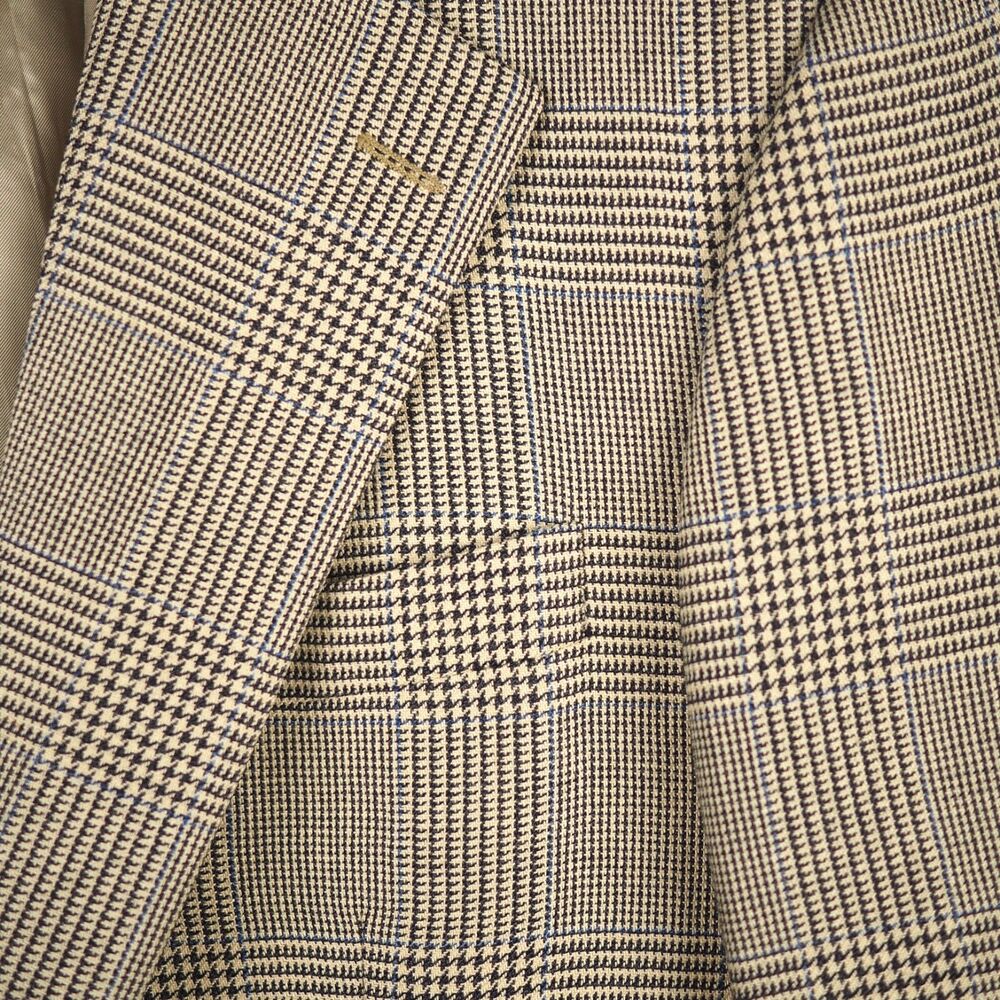 Ralph Lauren Polo University Club Tan Houndstooth Sport Coat Men 44R Silk Wool - Picture 2 of 13